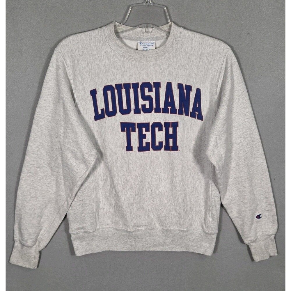 Vtg Champion Reverse Weave Crewneck Sweatshirt S Gray Louisiana Tech